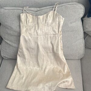 Princess Polly Cream Floral Satin Chemise